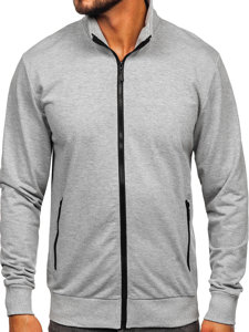 Sudadera abierta de cuello alto para hombre gris Bolf B230