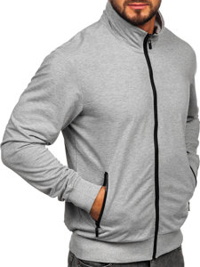 Sudadera abierta de cuello alto para hombre gris Bolf B230