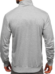 Sudadera abierta de cuello alto para hombre gris Bolf B230