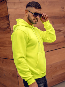 Sudadera abierta gruesa con capucha para hombre amarillo y fluorescente Bolf 2008A