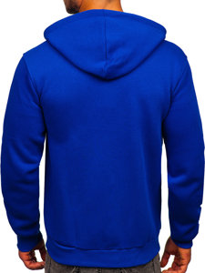 Sudadera abierta gruesa con capucha para hombre azul medio Bolf 2008