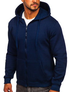 Sudadera abierta gruesa con capucha para hombre azul oscuro Bolf 2008