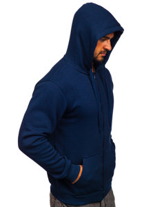 Sudadera abierta gruesa con capucha para hombre azul oscuro Bolf 2008