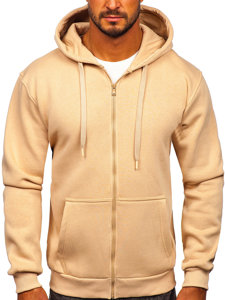 Sudadera abierta gruesa con capucha para hombre beige Bolf 2008