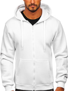 Sudadera abierta gruesa con capucha para hombre blanco Bolf 2008