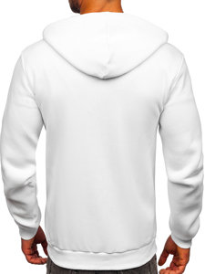 Sudadera abierta gruesa con capucha para hombre blanco Bolf 2008