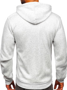 Sudadera abierta gruesa con capucha para hombre gris claro Bolf 2008