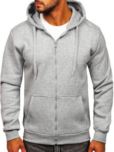 Sudadera abierta gruesa con capucha para hombre gris oscuro Bolf 2008