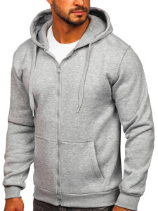 Sudadera abierta gruesa con capucha para hombre gris oscuro Bolf 2008