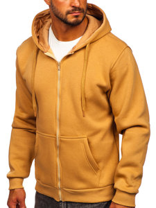 Sudadera abierta gruesa con capucha para hombre marrón Bolf 2008