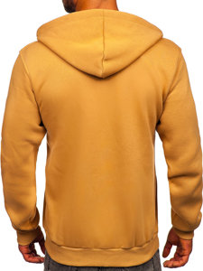 Sudadera abierta gruesa con capucha para hombre marrón Bolf 2008