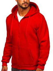 Sudadera abierta gruesa con capucha para hombre rojo Bolf 2008