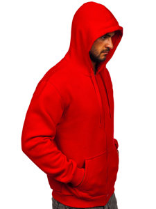 Sudadera abierta gruesa con capucha para hombre rojo Bolf 2008