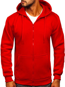 Sudadera abierta gruesa con capucha para hombre rojo Bolf 2008