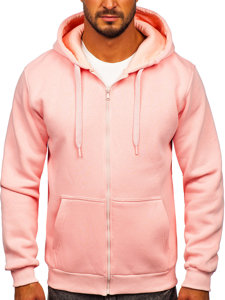 Sudadera abierta gruesa con capucha para hombre rosa claro Bolf 2008