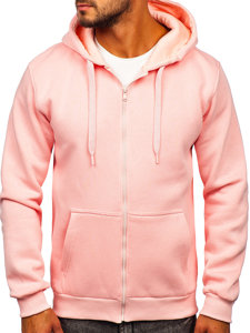 Sudadera abierta gruesa con capucha para hombre rosa claro Bolf 2008