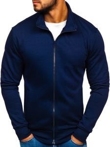 Sudadera abierta sin capucha para hombre azul oscuro Bolf B002