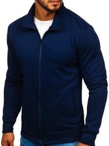 Sudadera abierta sin capucha para hombre azul oscuro Bolf B002