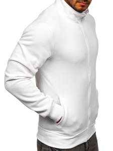 Sudadera abierta sin capucha para hombre blanco Bolf B2002