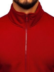 Sudadera abierta sin capucha para hombre color burdeos Bolf B002