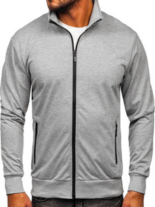 Sudadera abierta sin capucha para hombre gris Bolf B069