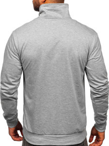 Sudadera abierta sin capucha para hombre gris Bolf B069