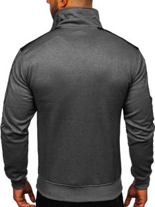 Sudadera abierta sin capucha para hombre gris Bolf TC987