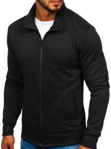 Sudadera abierta sin capucha para hombre negra Bolf B002