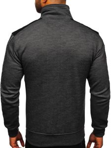 Sudadera abierta sin capucha para hombre negro Bolf TC987