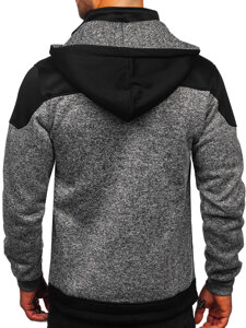 Sudadera-chaqueta con capucha para hombre antracita Bolf TC1229