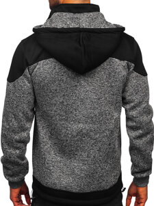 Sudadera-chaqueta con capucha para hombre antracita Bolf TC1268