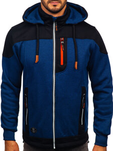 Sudadera-chaqueta con capucha para hombre azul oscuro Bolf TC1262