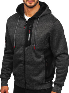 Sudadera-chaqueta con capucha para hombre grafito Bolf TC1211