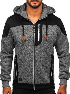 Sudadera-chaqueta con capucha para hombre grafito Bolf TC1262