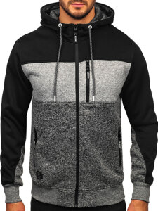 Sudadera-chaqueta con capucha para hombre gris Bolf TC1206