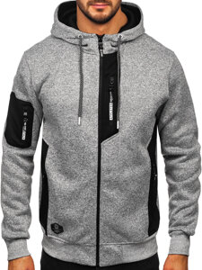 Sudadera-chaqueta con capucha para hombre gris Bolf TC1211