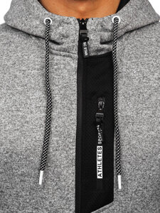 Sudadera-chaqueta con capucha para hombre gris Bolf TC1211