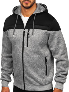 Sudadera-chaqueta con capucha para hombre gris Bolf TC1217