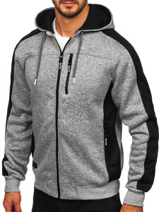 Sudadera-chaqueta con capucha para hombre gris Bolf TC1230