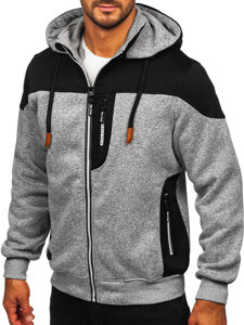 Sudadera-chaqueta con capucha para hombre gris Bolf TC1267