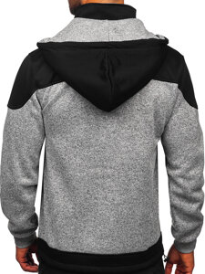 Sudadera-chaqueta con capucha para hombre gris Bolf TC1268