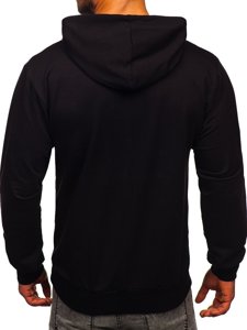 Sudadera con capucha con estampado para hombre negra Bolf 6167