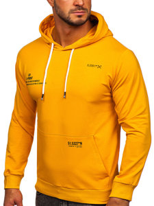 Sudadera con capucha con impresión para hombre amarillo Bolf 8754