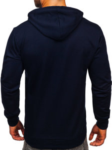 Sudadera con capucha con impresión para hombre azul oscuro Bolf 146347