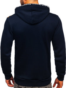 Sudadera con capucha con impresión para hombre azul oscuro Bolf 6287