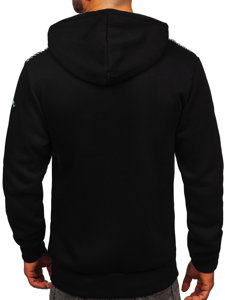 Sudadera con capucha con impresión para hombre negro Bolf 6313