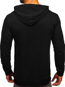 Sudadera con capucha con impresión para hombre negro Bolf 8754