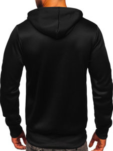 Sudadera con capucha con impresión para hombre negro Bolf HM563