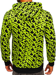 Sudadera con capucha con impresión para hombre negro y verde Bolf HW2320