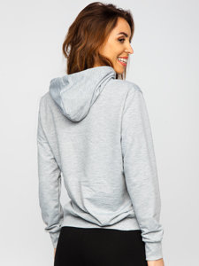 Sudadera con capucha con impresión para mujer gris Bolf HL9268